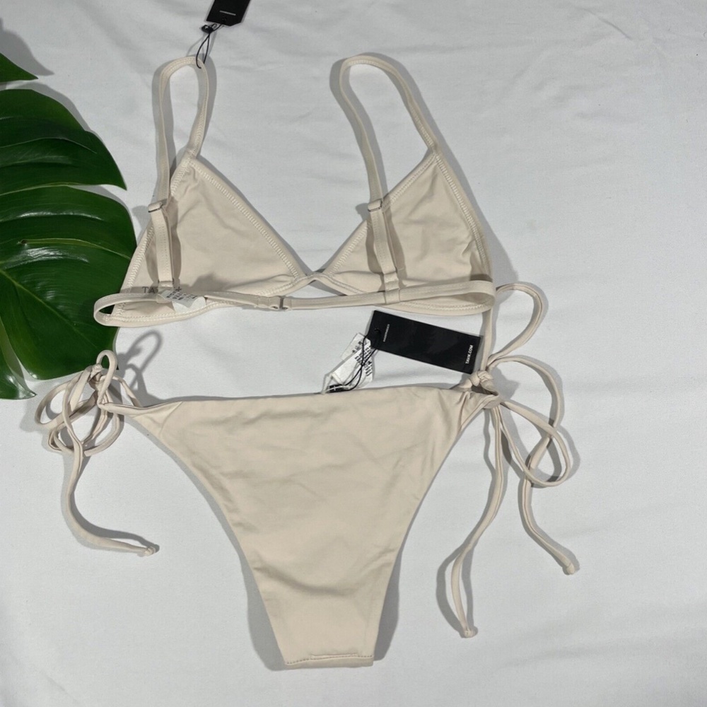 NEW Tavik [‎ Medium ] Jett Triangle Bikini Top + Jax Side Tie Bottom Tapioca - Picture 6 of 12